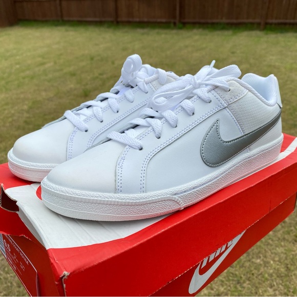 Nike Shoes - Women’s Size 9.5 Nike Court Royale White Silver Low Top Brand New Never Worn